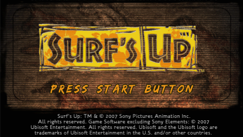 Disney Pixar Up title screen for PSP